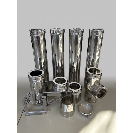 Rozsdamentes kémény szett, 5 m